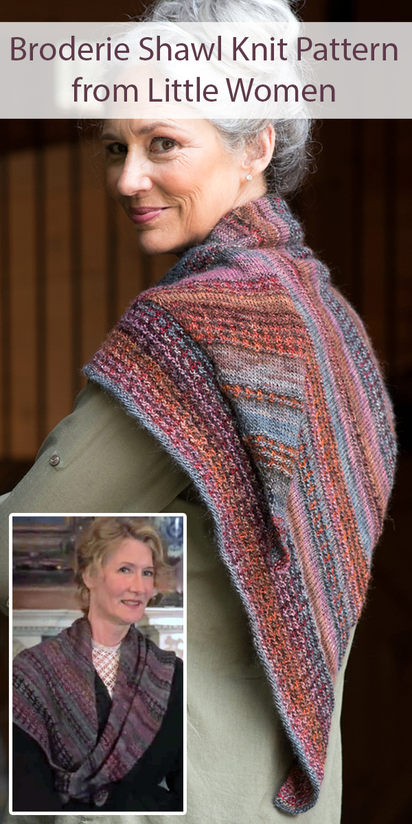 Knitting Pattern for Little Women - Marmee's Broderie Shawl