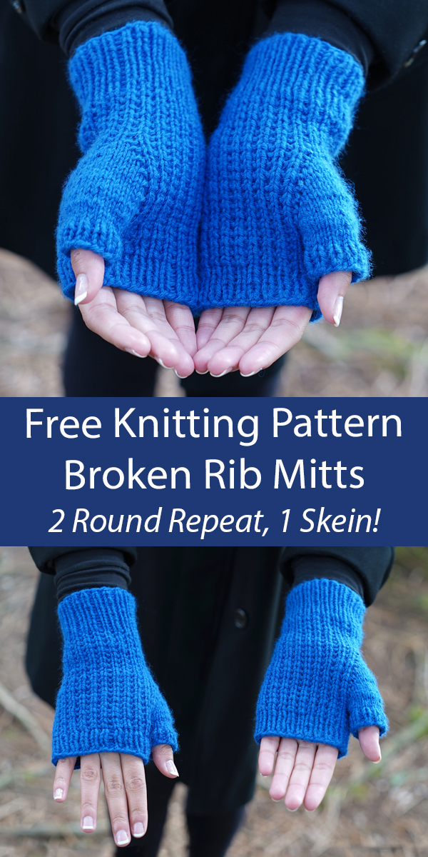 Free Knitting Pattern Broken Rib Mitts