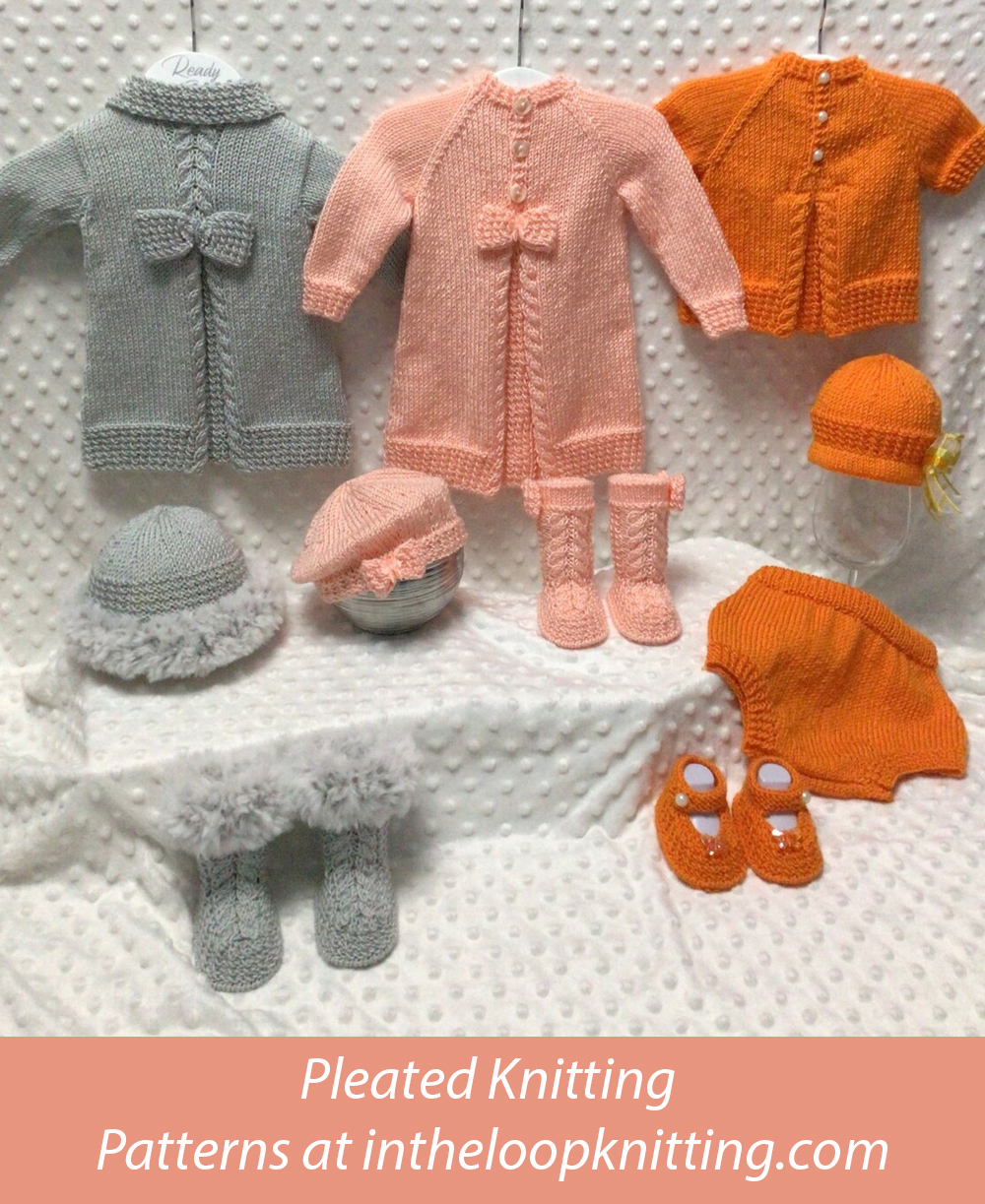 Bronwyn Baby Pleated Coat and Dress Set Knitting Pattern