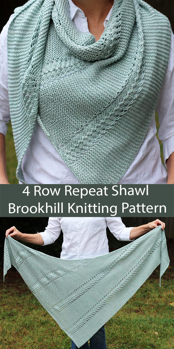 Shawl Knitting Pattern 4 Row Repeat Brookhill Shawl