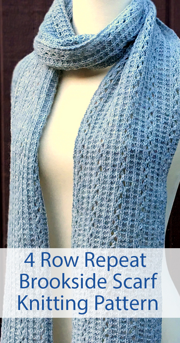 Knitting Pattern for 4 Row Repeat Brookside Scarf