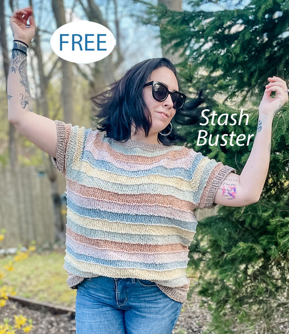 Brookville Raglan De-Stash Fashion Knitting Pattern