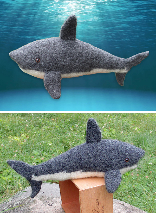 Free Knitting Pattern for Great White Shark