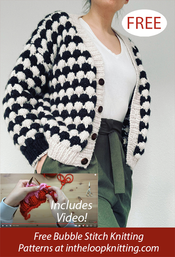 Bubble Stitch Cardigan Free Knitting Pattern
