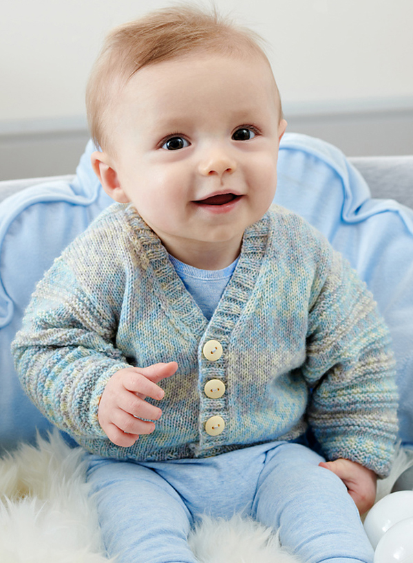 Free Knitting Pattern for Bubbles Baby Cardigan