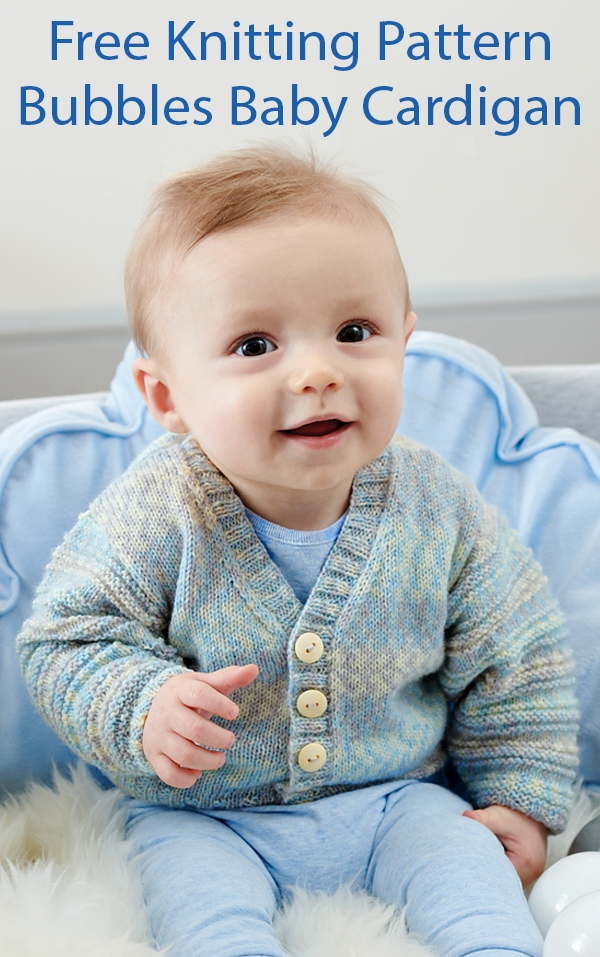 Free Knitting Pattern for Bubbles Baby Cardigan