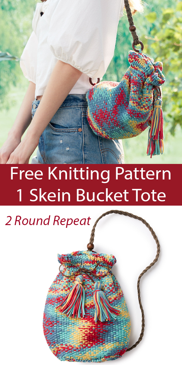 Bucket Tote Bag Free Knitting Pattern One Skein