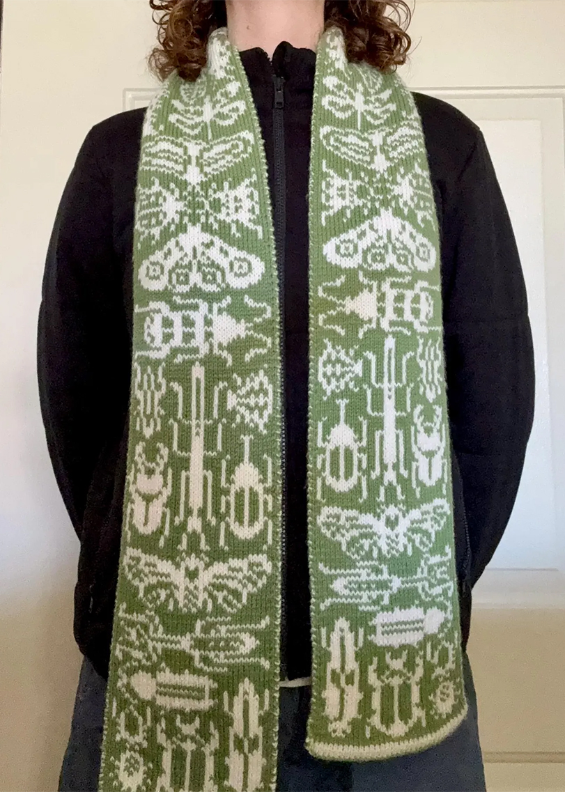 Knitting Pattern for Bug Collection Double Knit Scarf