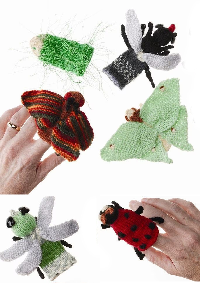 Bug Finger Puppets Knitting Pattern 