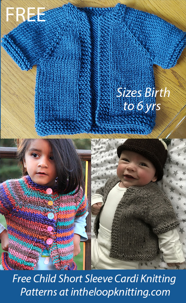 Free knitting pattern Bug Warmer Cardigan for children