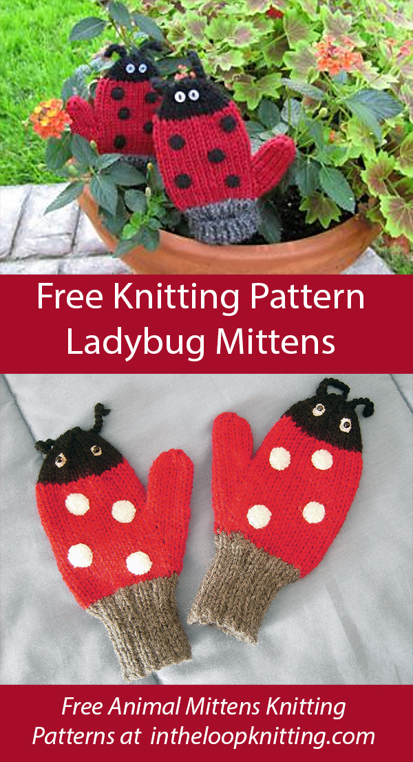 Free Ladybug Mittens Knitting Pattern