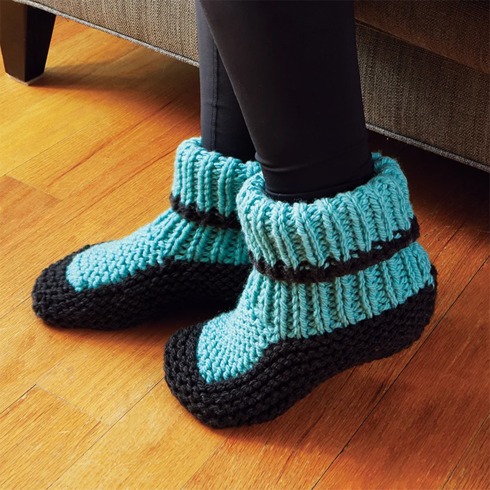 Bulky Knit Slippers Slipper Socks Knitting Patterns