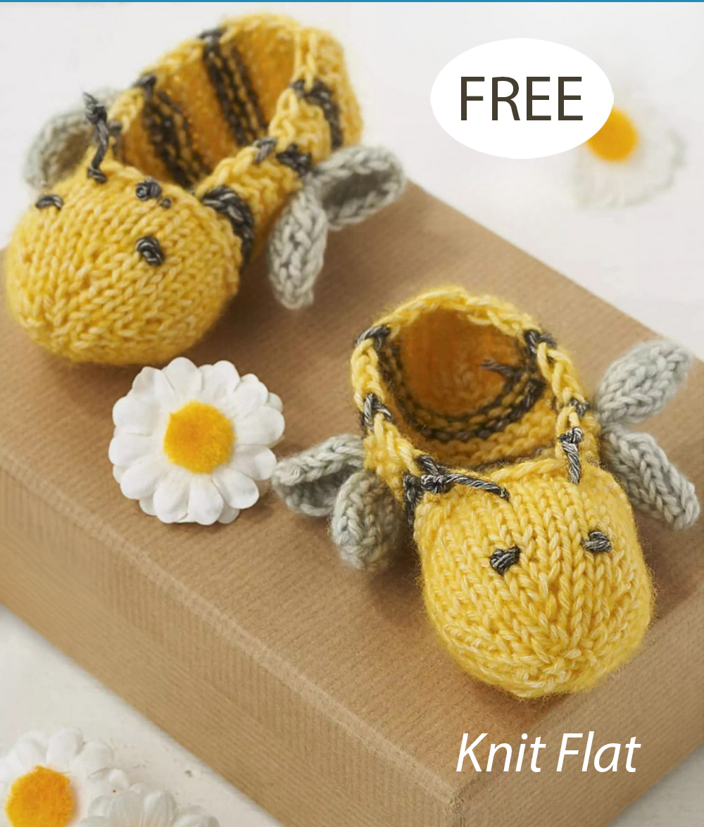 Free Bumble Bee Baby Booties Knitting Pattern