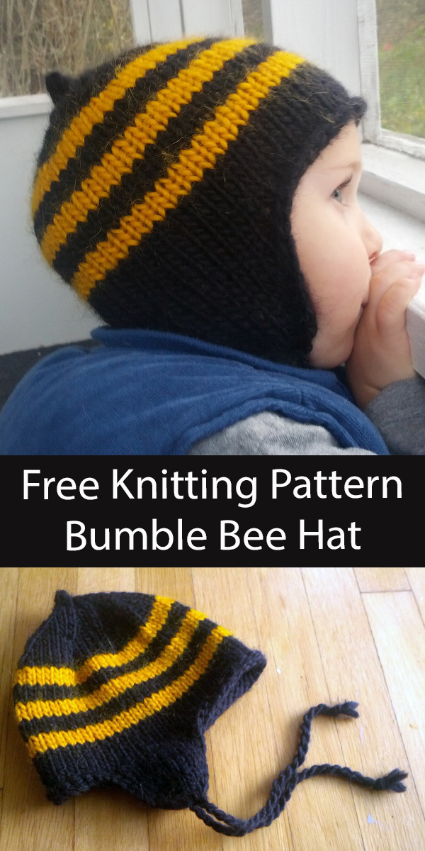 Bumble Bee Hat Free Knitting Pattern
