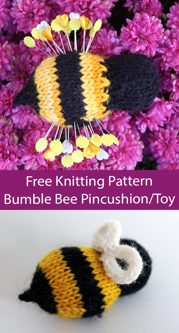 Free Pincushion Knitting Pattern Bumble Bee Pin Cushion or Toy