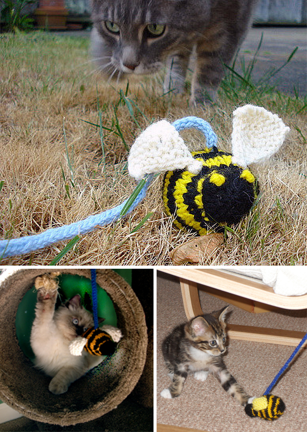 Free Knitting Pattern for Bumble Cat Toy