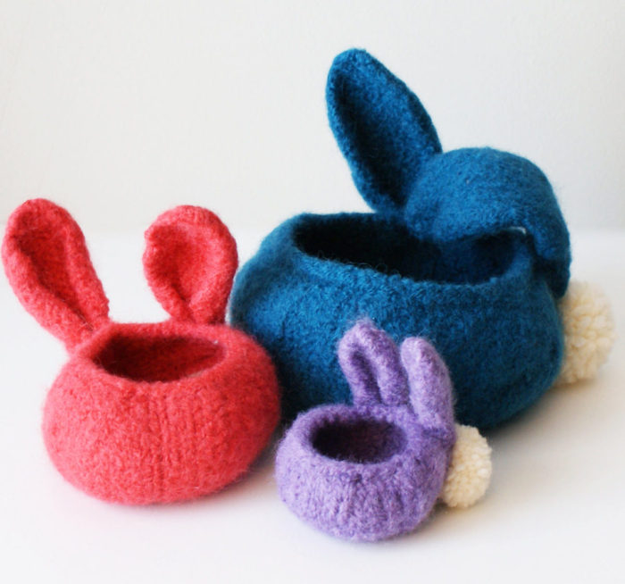 Knitting Pattern for Bunny Baskets