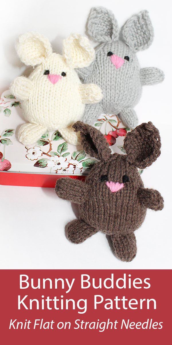Free Bunny Knitting Pattern Bunny Buddies Knit Flat
