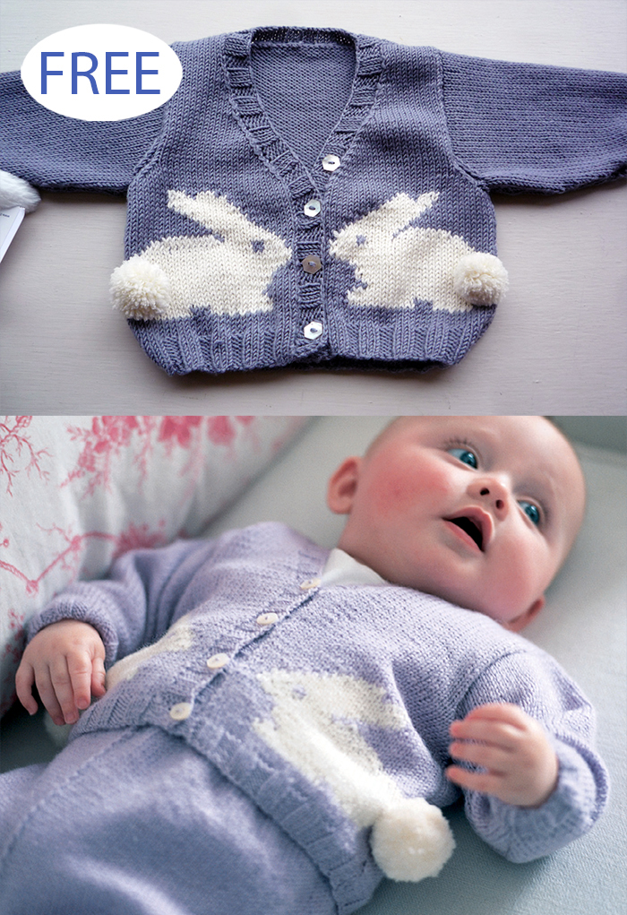 Free Bunny Cardigan knitting pattern