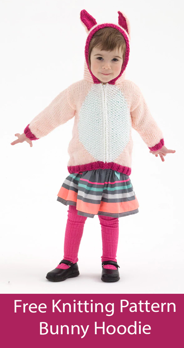 Bunny Hoodie Free Knitting Pattern Baby and Child