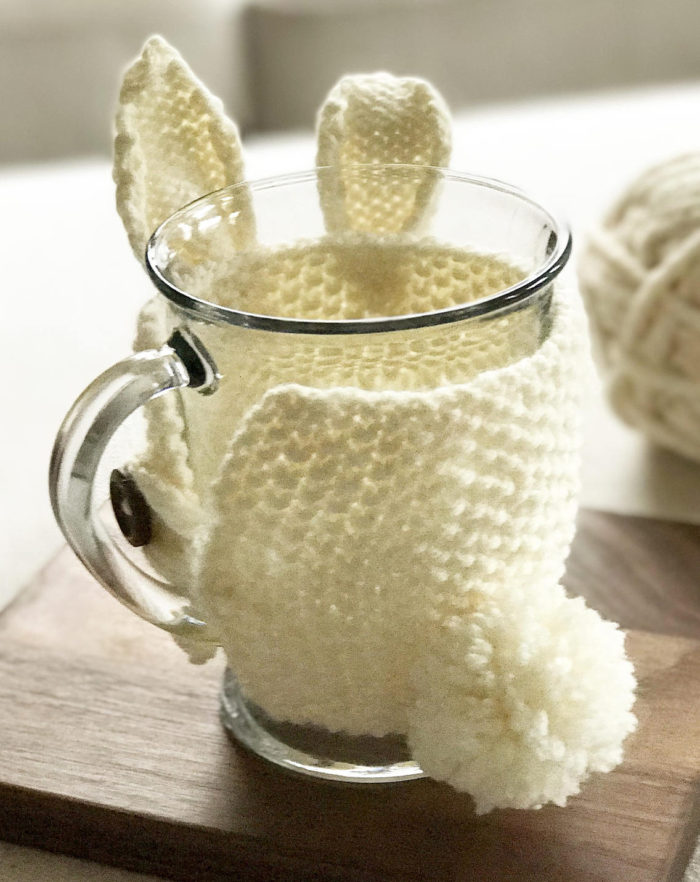 Knitting Pattern for Bunny Mug Cozy