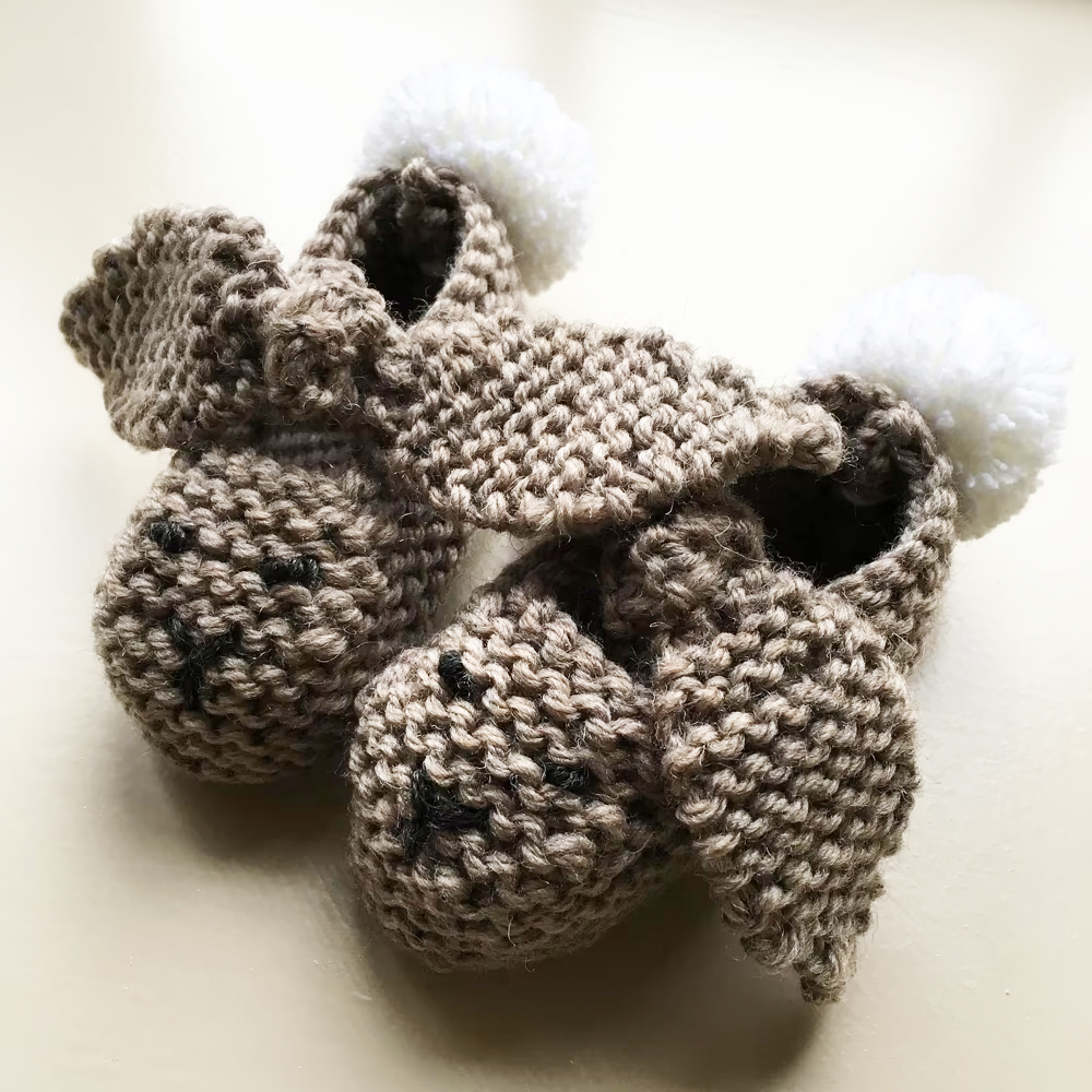 Bunny Rabbit Bootees Knitting Pattern