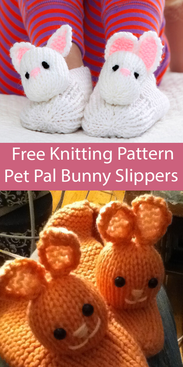 Free Knitting Pattern for Bunny Slippers