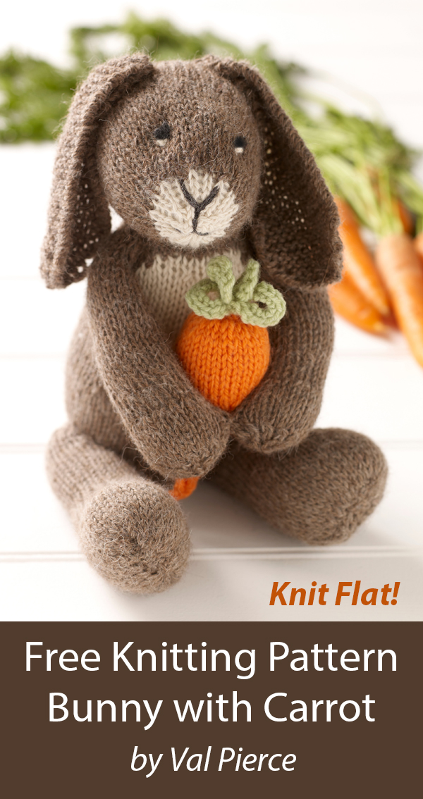 Bunny with Carrot Free Knitting Pattern