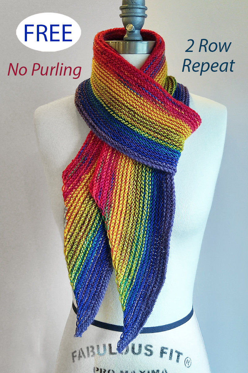 Free Colorful Wave Scarf Knitting Pattern