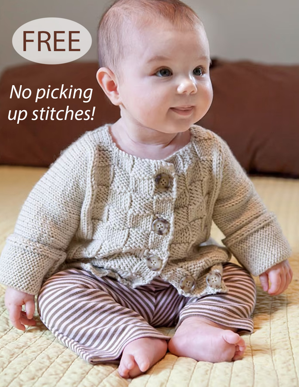 Free Easy Baby Burnett Cardigan Knitting Pattern