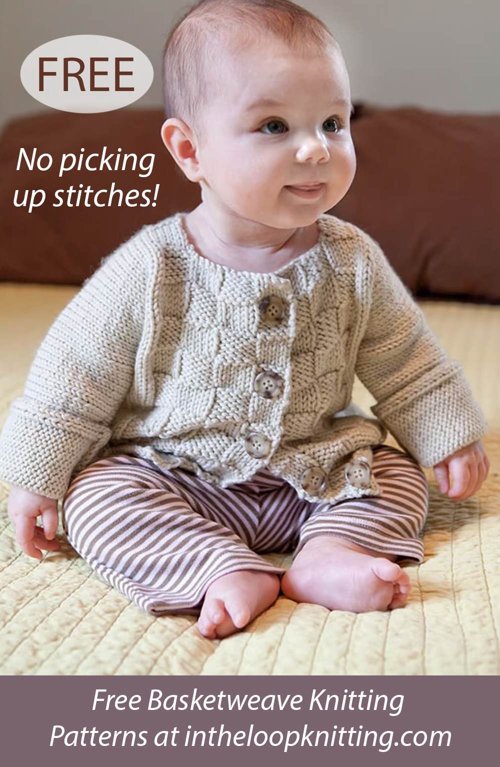 Free Easy Baby Burnett Cardigan Knitting Pattern