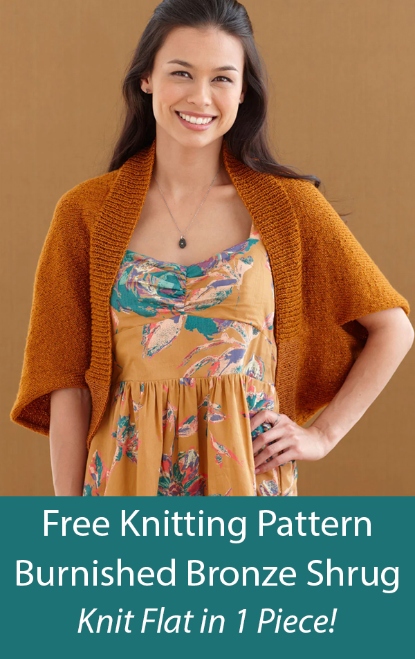 Easy Burnished Bronze Shrug Free Knitting Pattern