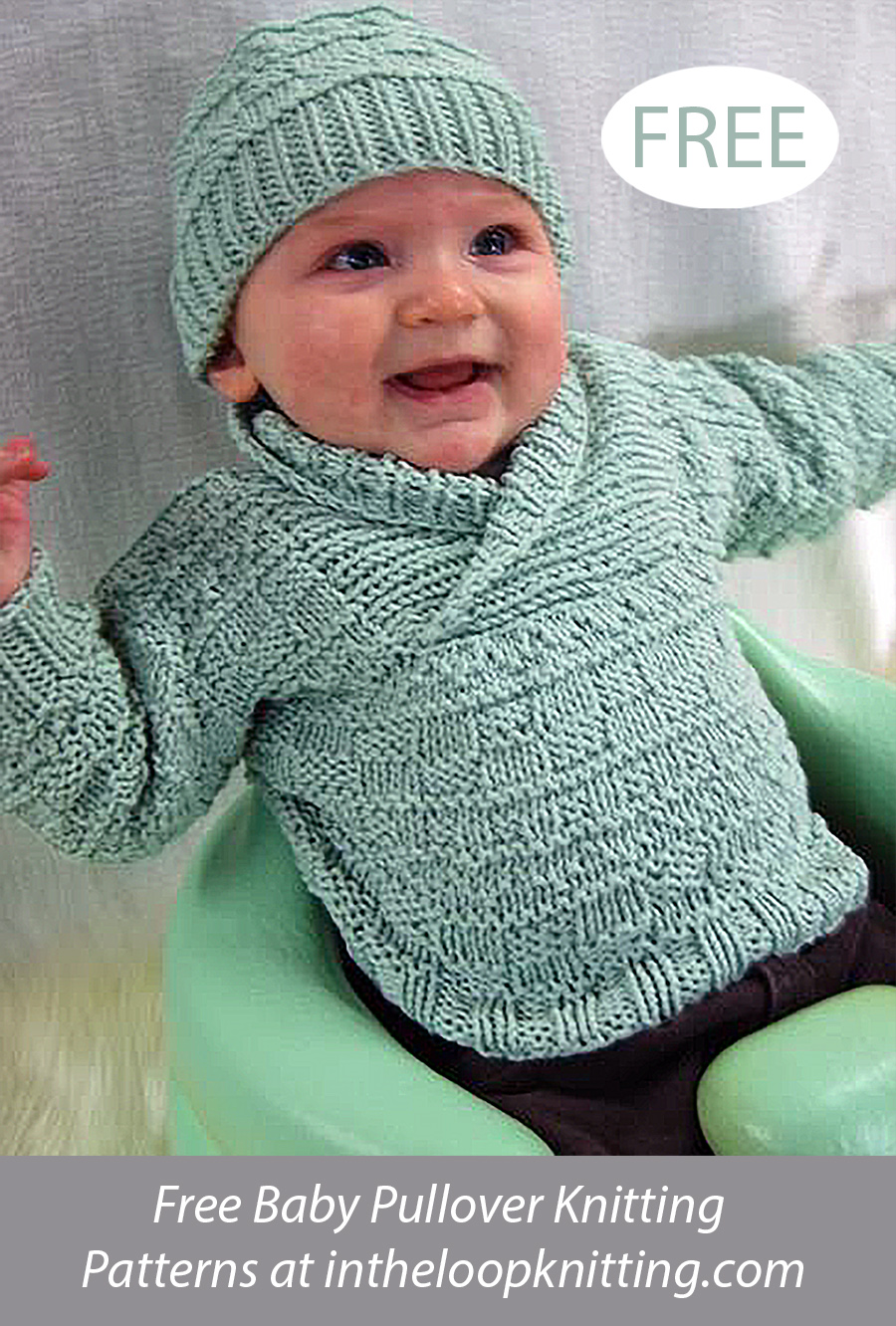 Free Busy Baby Sweater and Hat Knitting Pattern