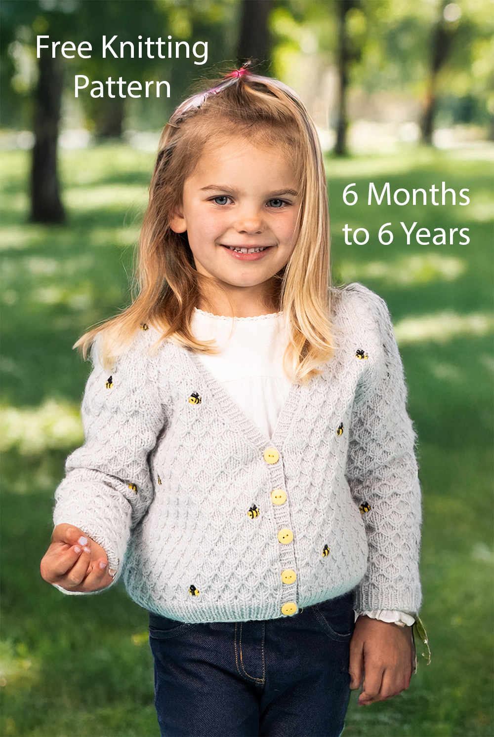 Free Baby and Child Busy Bee Cardigan Knitting Pattern