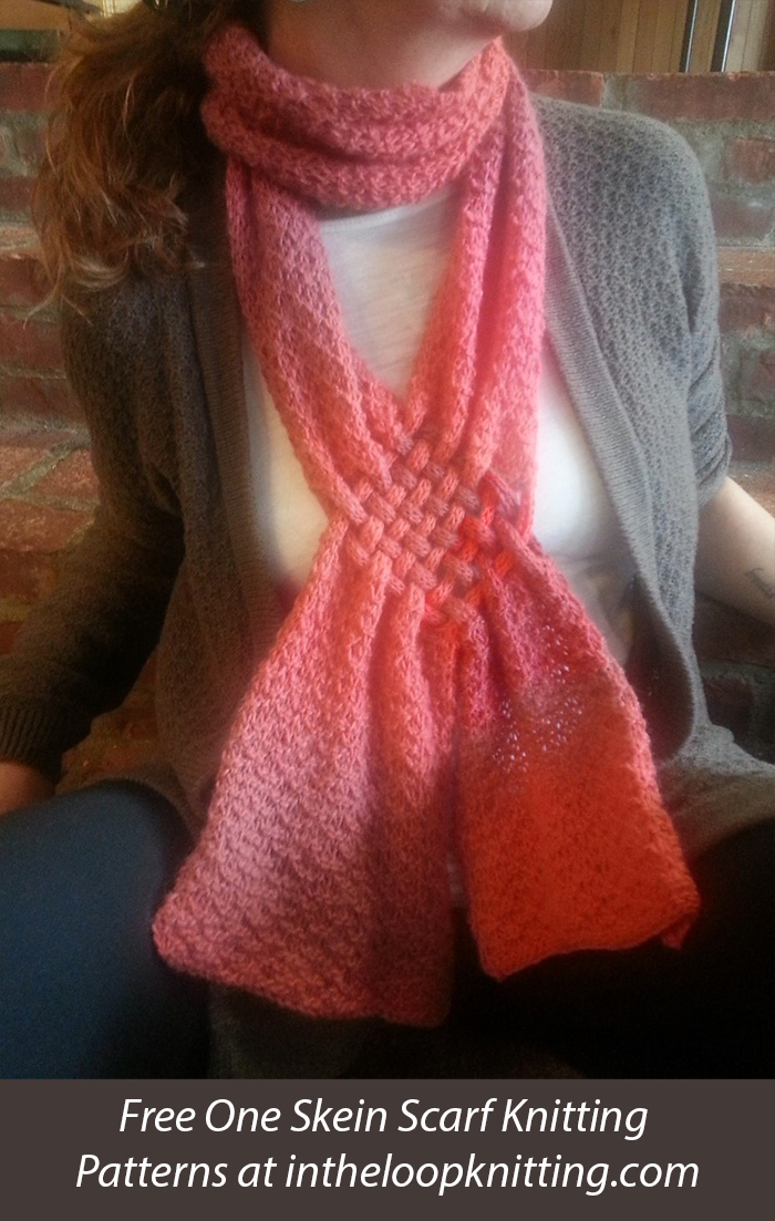 Free One Skein Busy Bee Scarf Knitting Pattern
