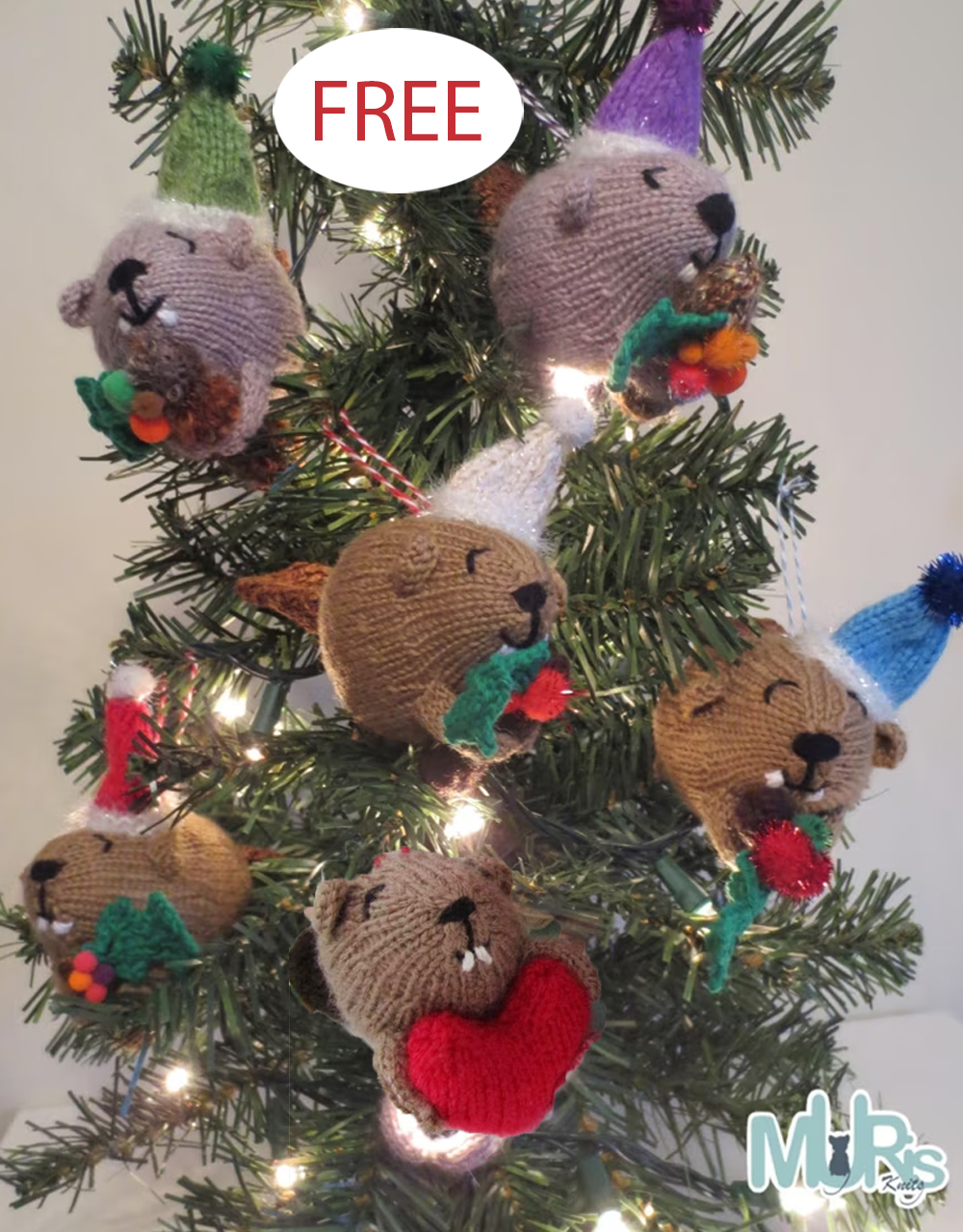 Free Busy Holiday Beaver Knitting Pattern