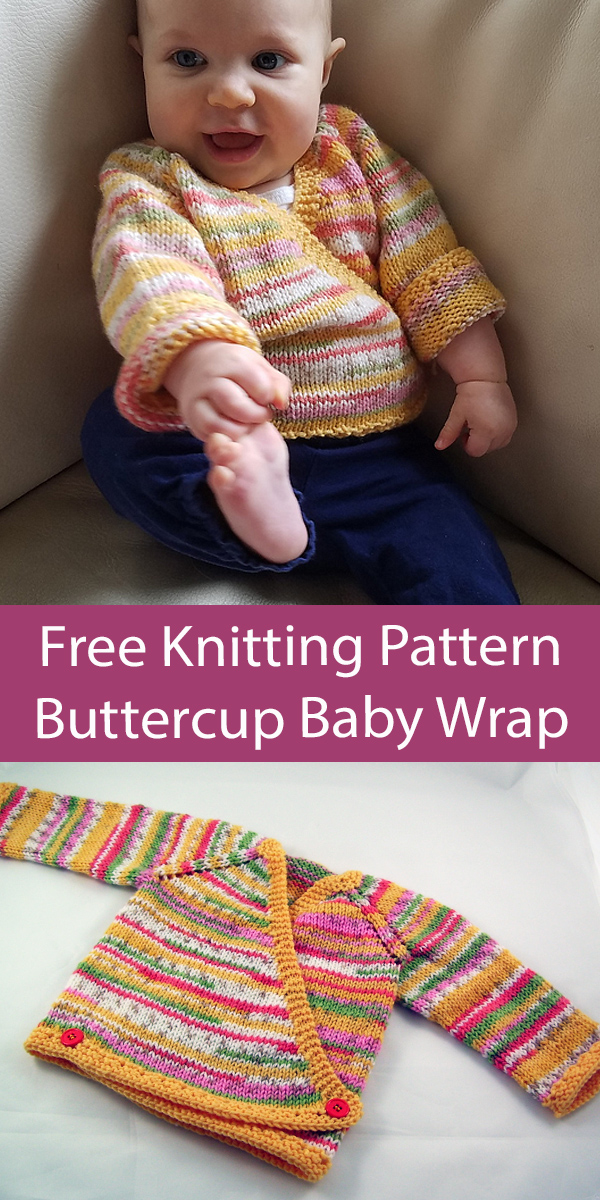 Free Baby Knitting Pattern Buttercup Baby Wrap Cardigan Sweater