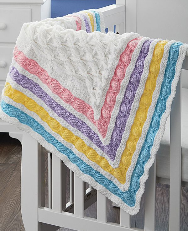 Butterflies Baby Blanket Knitting Pattern