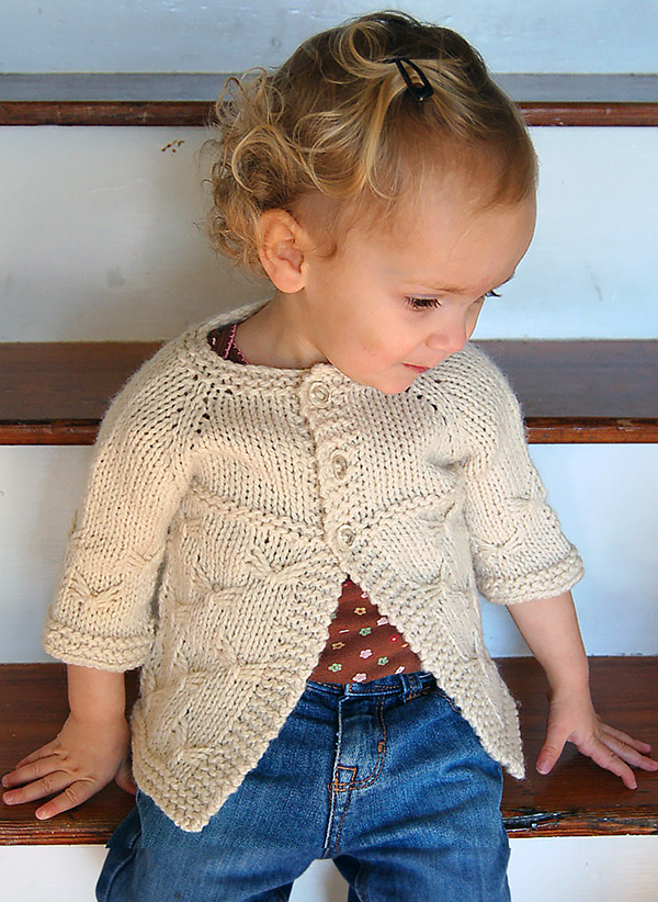 Free Knitting Pattern for Butterfly Baby Cardigan