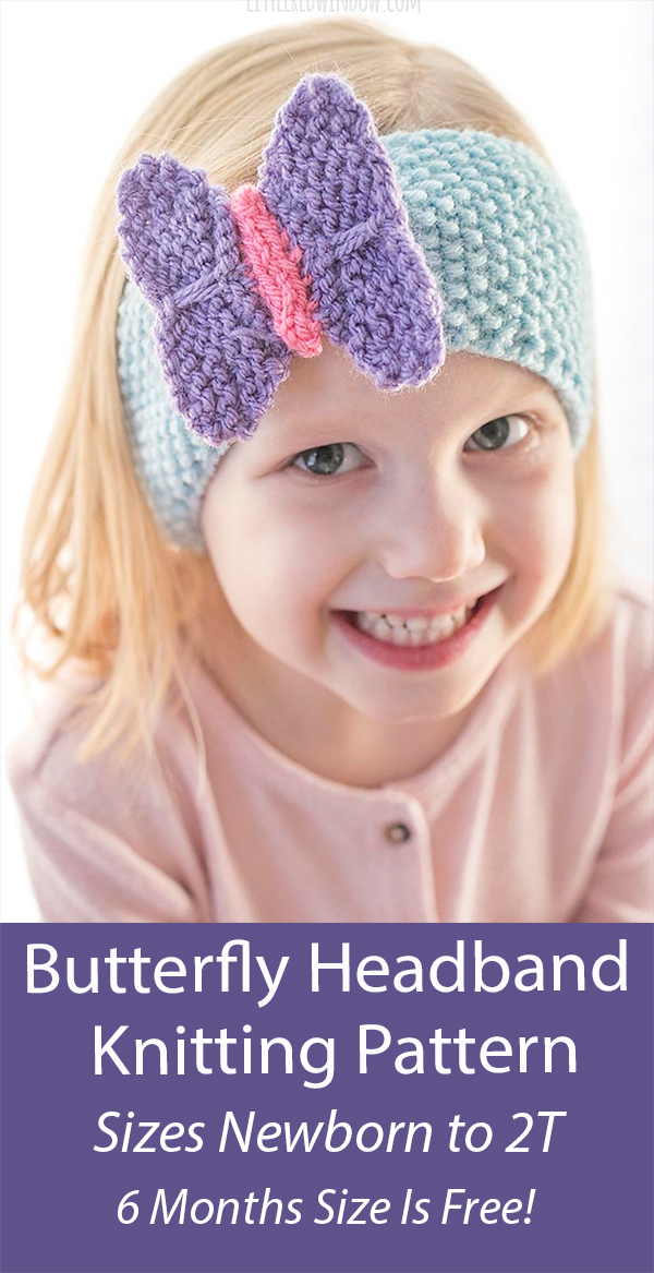 Free Knitting Pattern Butterfly Baby Headband