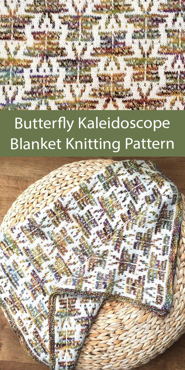 Baby Blanket Knitting Pattern Butterfly Kaleidoscope  Mosaic Blanket