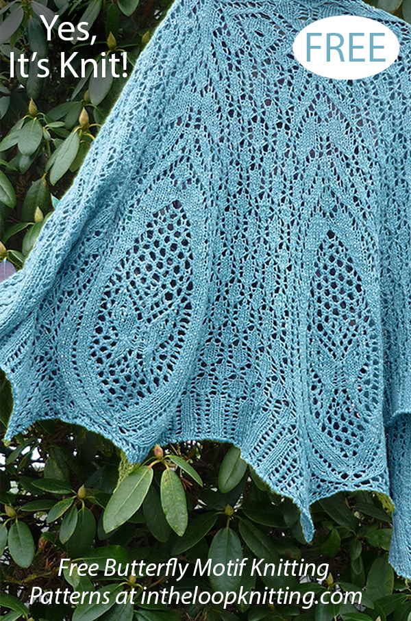 Free Butterfly Kiss Shawl Knitting Pattern