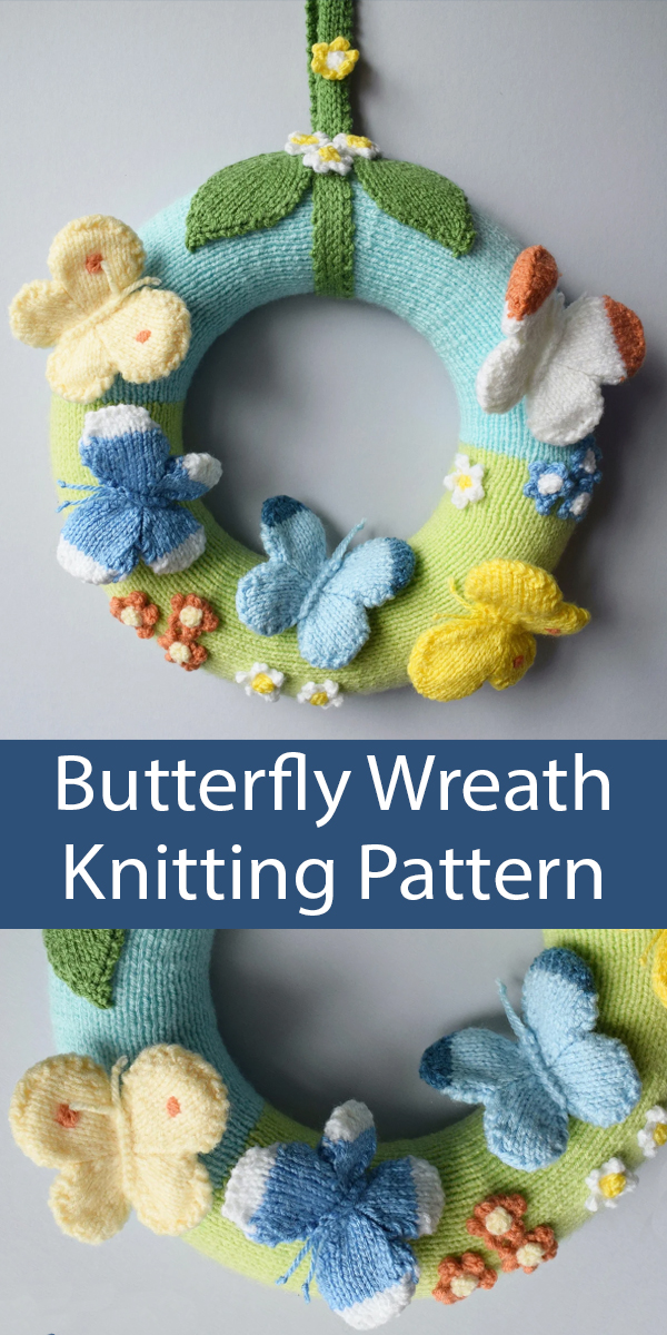 Butterfly Wreath Knitting Pattern Stashbuster