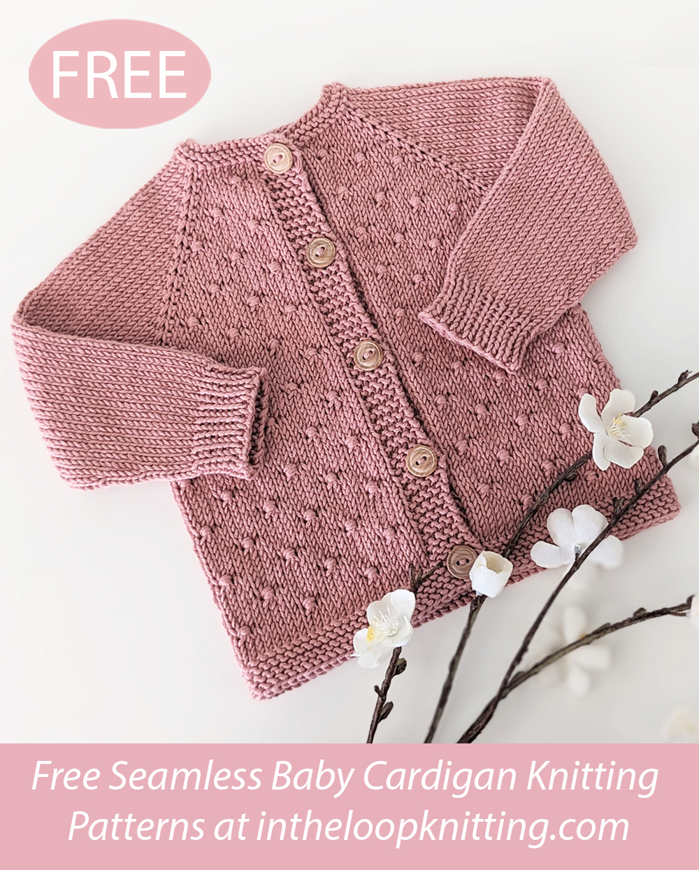 Free Button Stitch Baby Cardigan Knitting Pattern