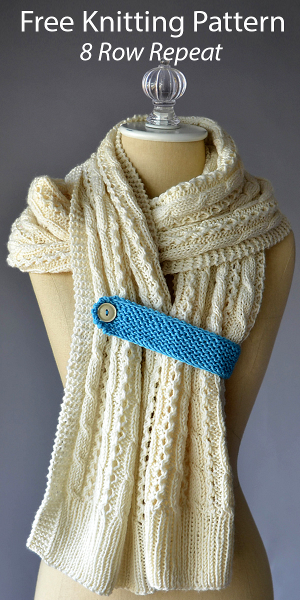 Free Knitting Pattern for Button Up Scarf and Hat