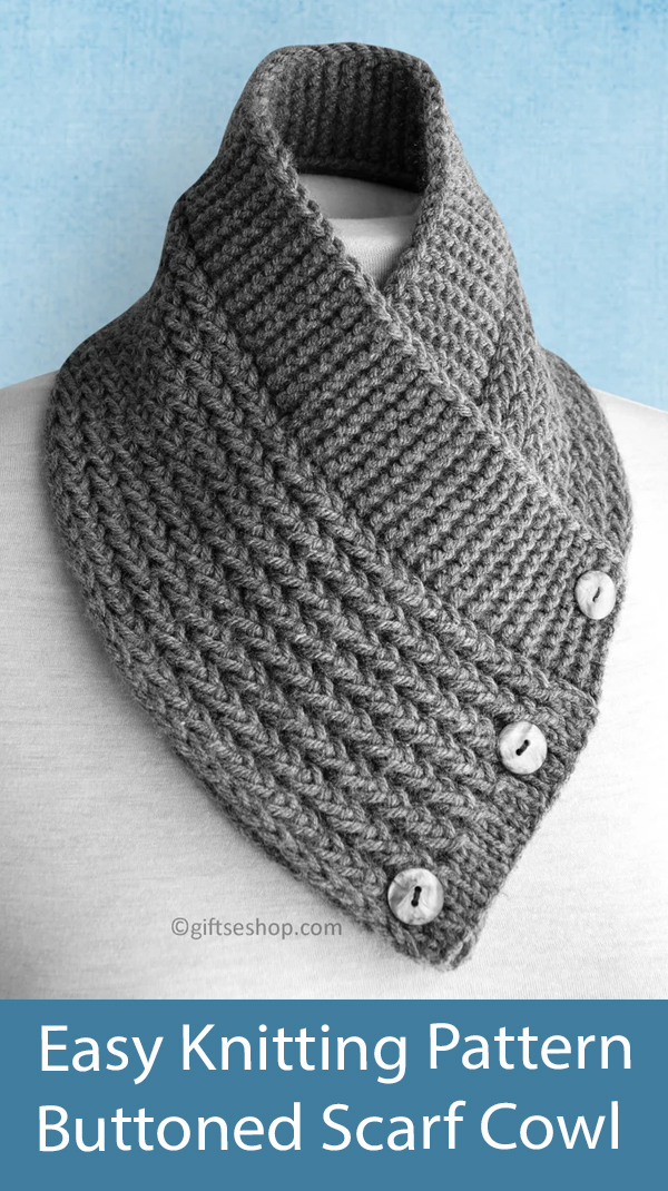 Cowl Knitting Pattern Easy Button Cowl Scarf
