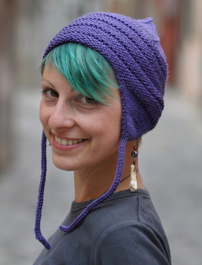 Knitting pattern for Buzzba Chullo Hat with Ear Flaps