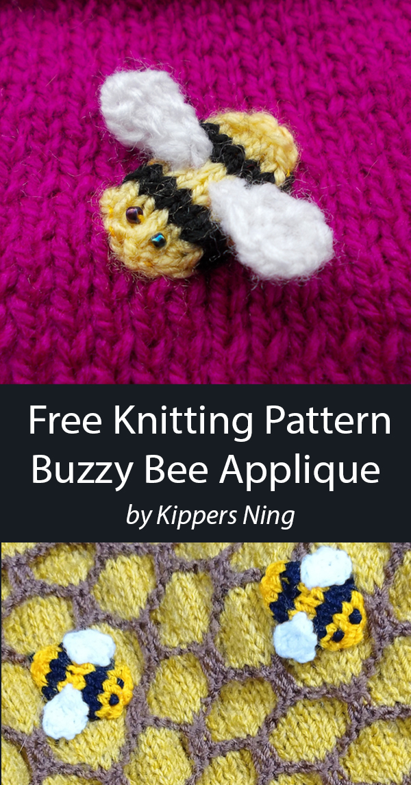 Buzzy Bee Applique Free Knitting Pattern