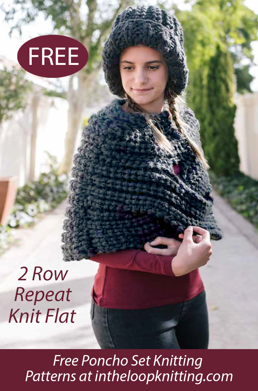 Free Fishermans Rib Shoulder Cover and Beanie Knitting Pattern Elle 0013C