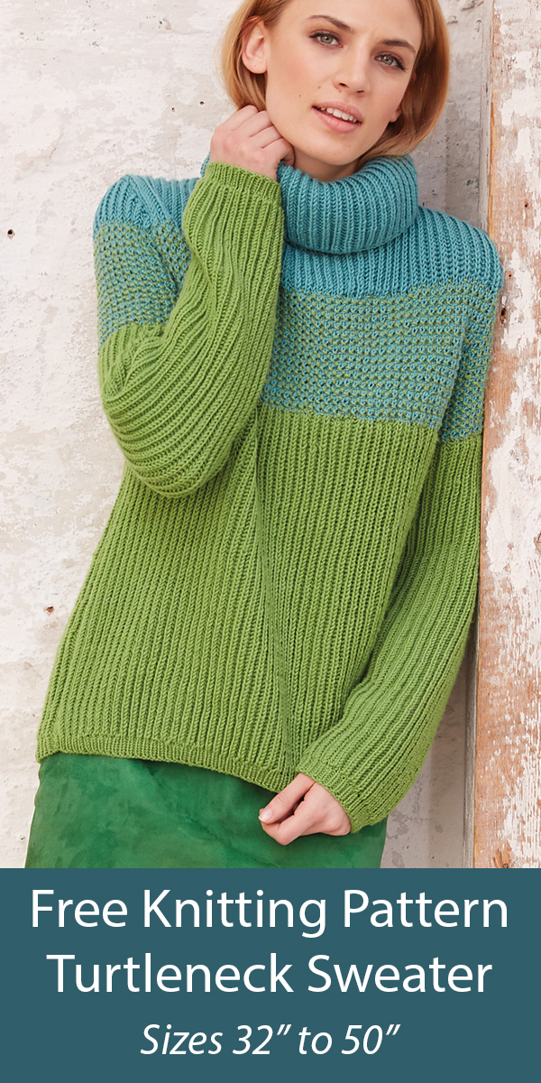 Free Turtleneck Sweater Knitting Pattern
